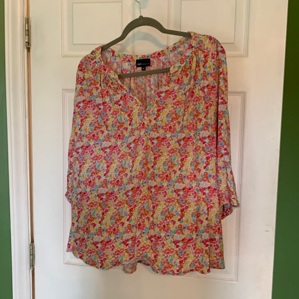 Fun floral print blouse